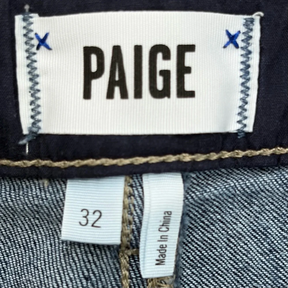 PAIGE Jax Blue Jean Knee Shorts (32) - Picture 4 of 10